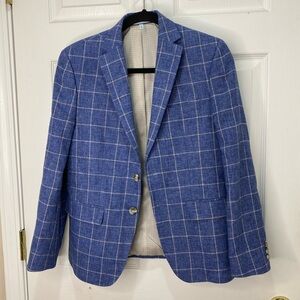 Classic Club Young Men's Blue Checkered Blazer